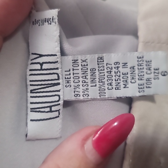 LAUNDRY by Shelli Segal embroidered beaded dove Grey  gray skirt 6 - Picture 2 of 4